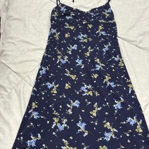 Navy blue floral summer dress